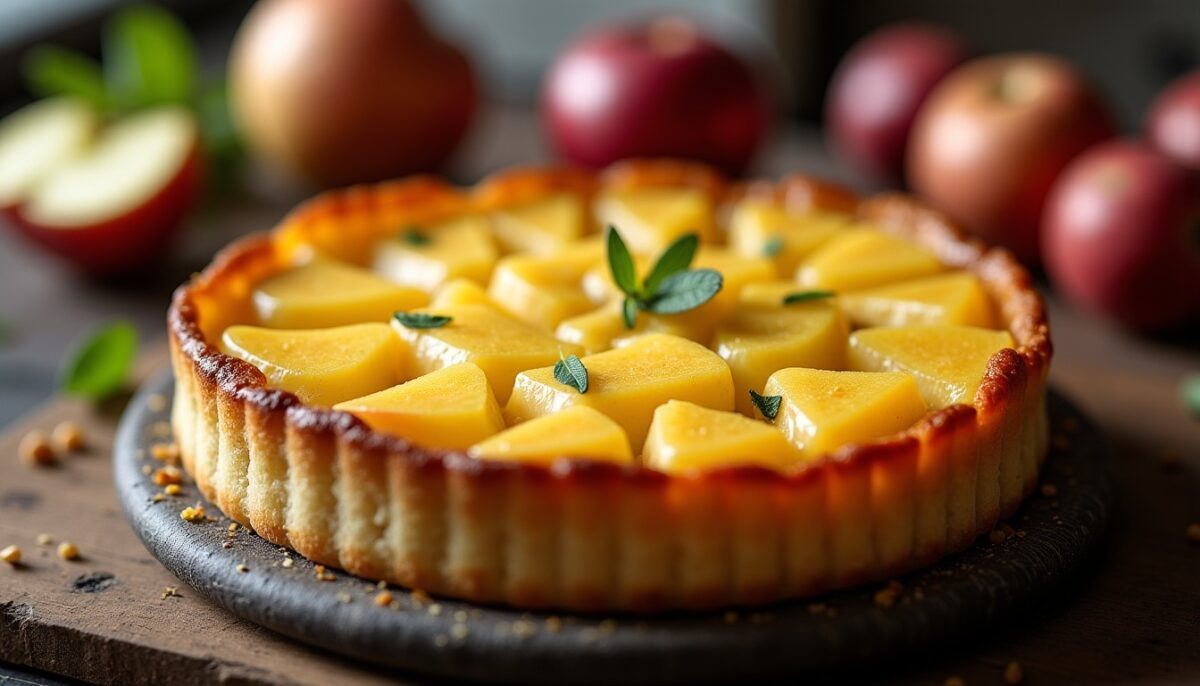 Tarte Normande Authentique : Pommes Croquantes et Calvados Aromatique