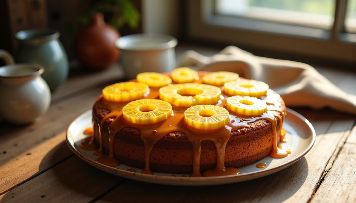 Recette express : Gâteau moelleux au caramel et ananas, un délice fruité à savourer
