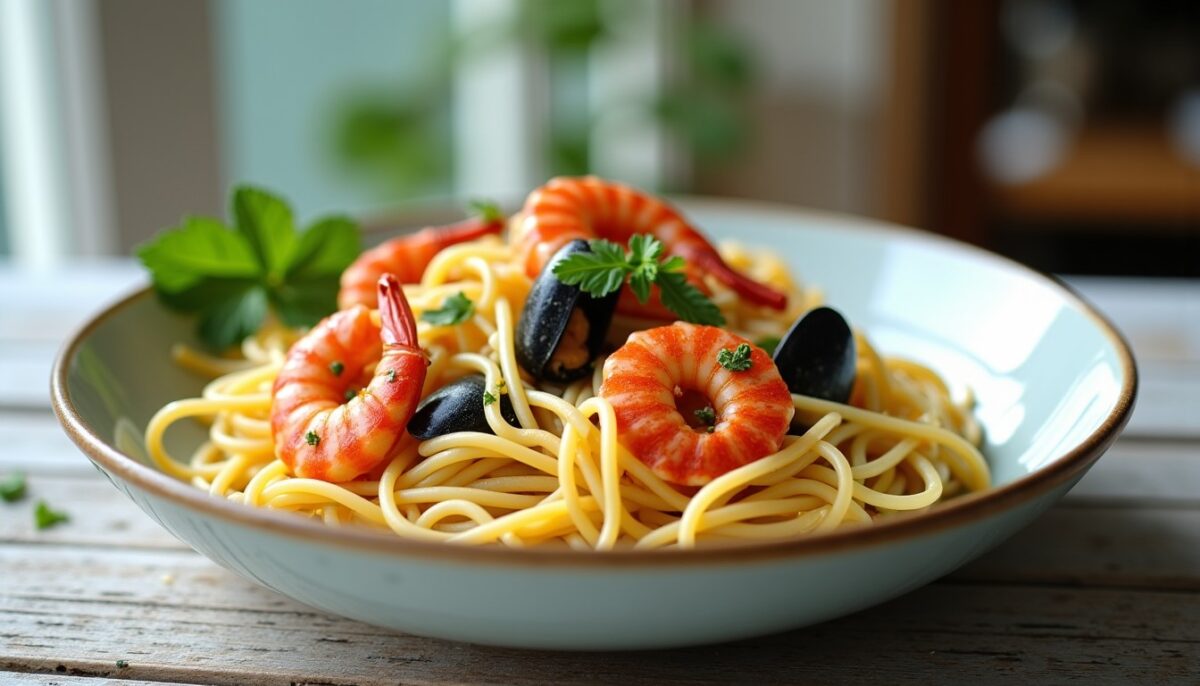 Délices marins : recette simple et express de pâtes aux fruits de mer